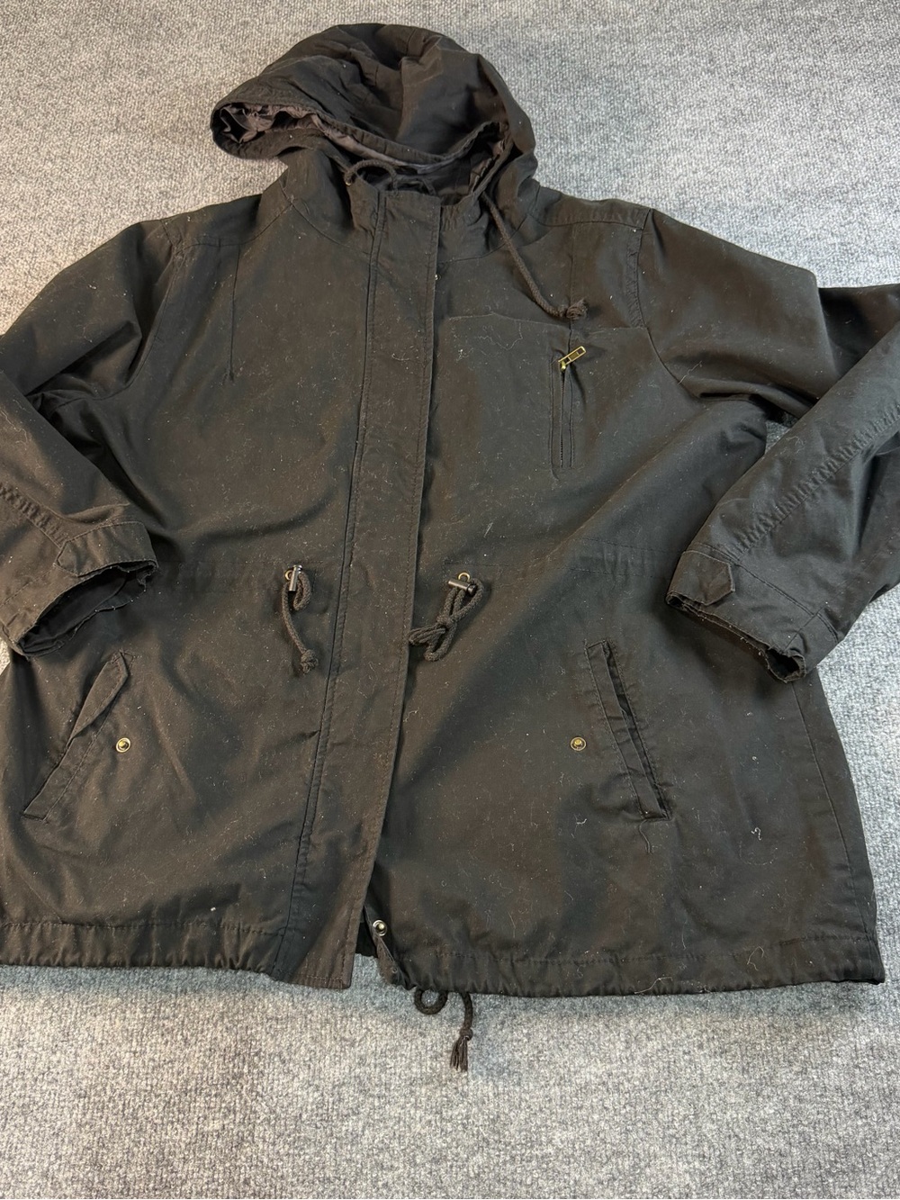 Ambiance Black Hooded Parka Jacket Women's 3X